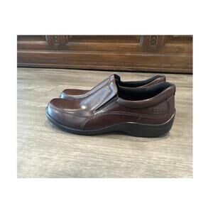 ecco Leather Light Shock Point Felicia Brown Slip On Shoes Women's EU 42 US 11